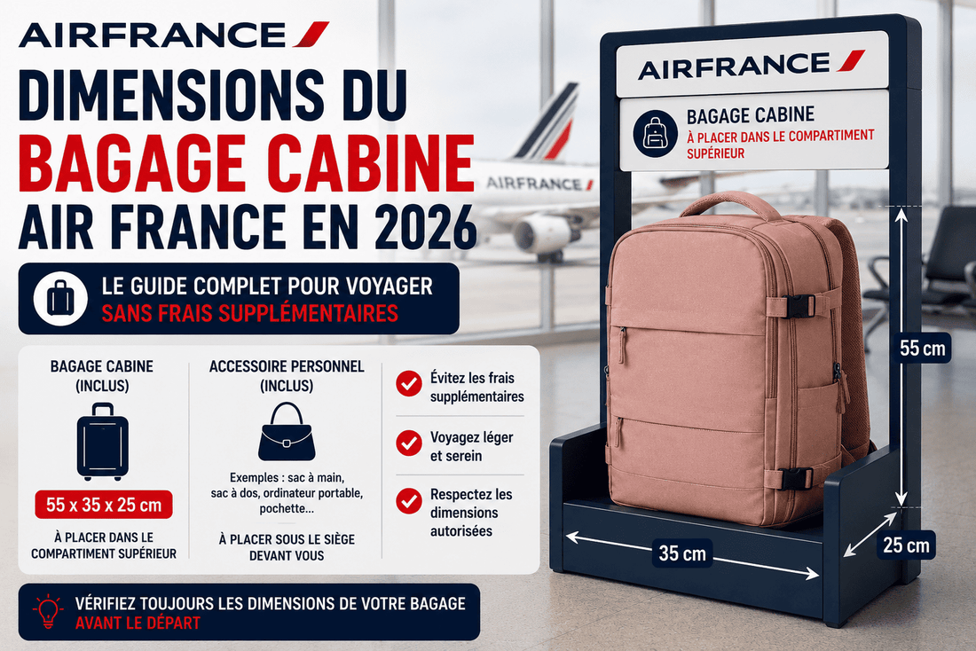 Dimensions du bagage cabine Air France en 2026 : Guide complet pour voyager sans frais supplémentaires