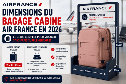 Dimensions du bagage cabine Air France en 2026 : Guide complet pour voyager sans frais supplémentaires