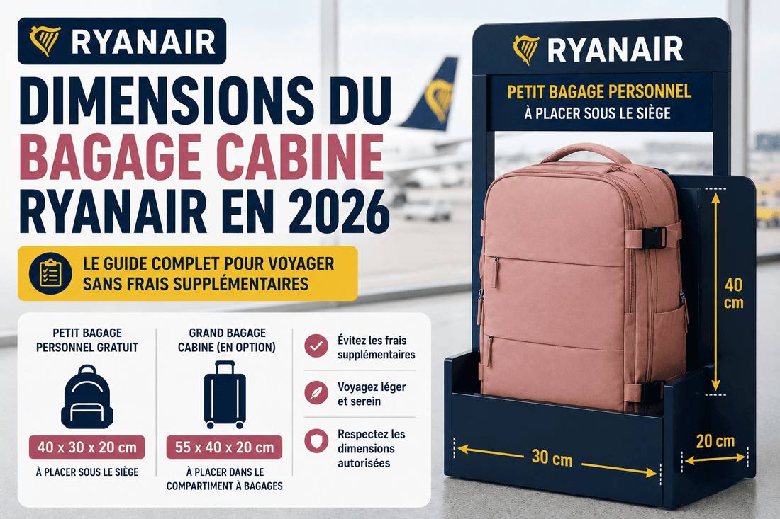 Dimensions du bagage cabine Ryanair en 2026 : Guide complet pour voyager sans frais supplémentaires