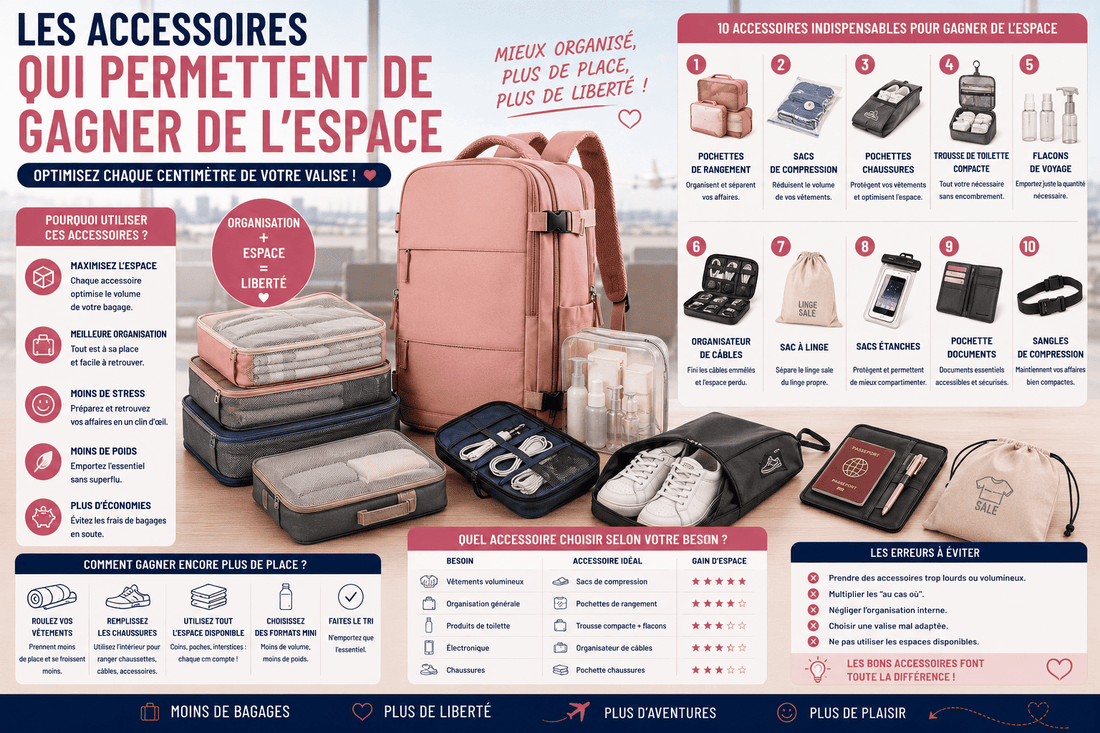 Les accessoires qui permettent de gagner de l’espace dans une valise
