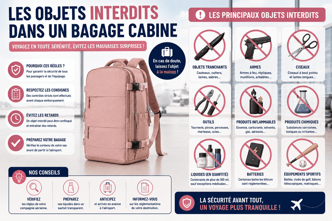 Les objets interdits dans un bagage cabine : liste complète pour voyager sans problème