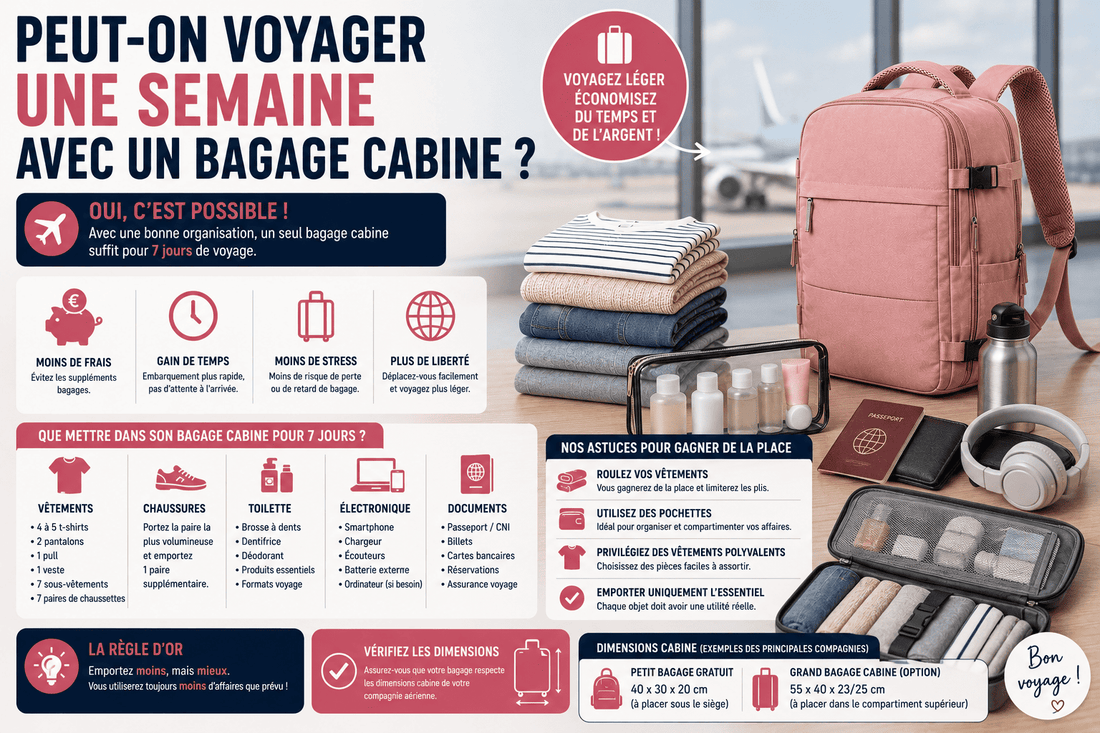 Peut-on voyager une semaine avec un bagage cabine ? Guide complet pour partir léger
