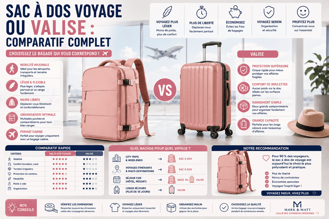 Sac à dos voyage ou valise : comparatif complet pour faire le bon choix
